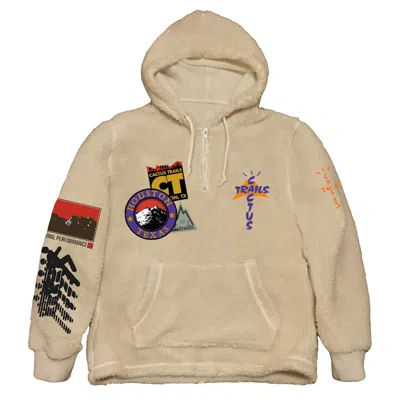 Pre-owned Travis Scott Men's  Cactus Trails Halfzip Sherpa Hoodie Natural In Cream