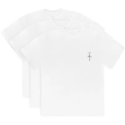 Pre-owned Travis Scott Men's  Cj T-shirt (3 Pack) In White