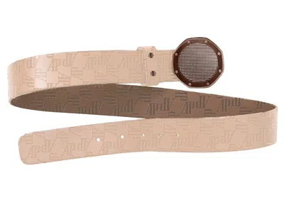 Pre-owned Travis Scott Men's  Cj X Audemars Piguet Allover Logo Belt In Light Brown