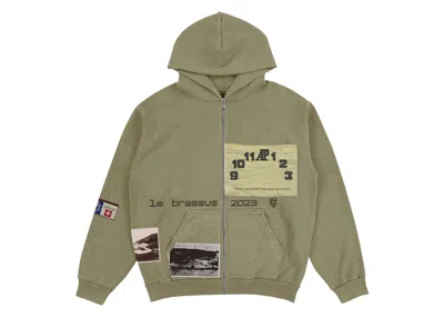 Pre-owned Travis Scott Men's  Cj X Audemars Piguet Le Brassus Zip Up Hoodie In Khaki Brown