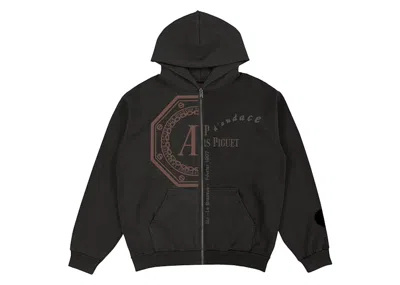 Pre-owned Travis Scott Men's  Cj X Audemars Piguet Split Logo Zip Up Hoodie In Black
