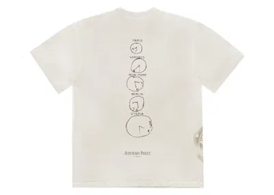 Pre-owned Travis Scott Men's  Cj X Audemars Piguet Time Zones Tee Shirt In White