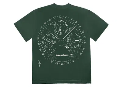 Pre-owned Travis Scott Men's  Cj X Audemars Piguet Watch Face Tee Shirt In Green