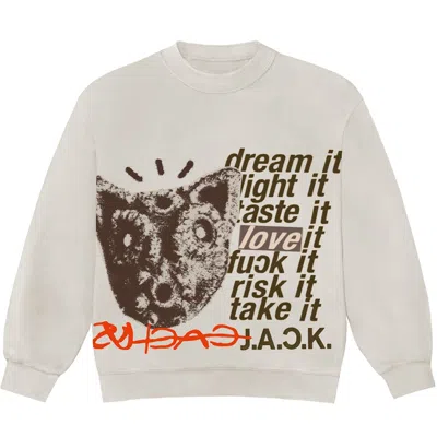 Pre-owned Travis Scott Men's  D.l.t.l.f.r.t. Crewneck Sweatshirt In Natural