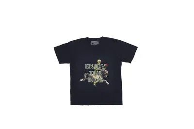 Pre-owned Travis Scott Men's  Enjoy The Ride Glow Tee Shirt In Black