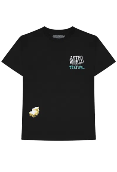 Pre-owned Travis Scott Men's  Festival Airbrush Tee Shirt In Black