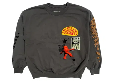 Pre-owned Travis Scott Men's  Houston Crewneck Sweatshirt In Grey