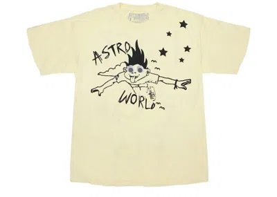 Pre-owned Travis Scott Men's  Look Mom I Can Fly Tee Shirt In Yellow
