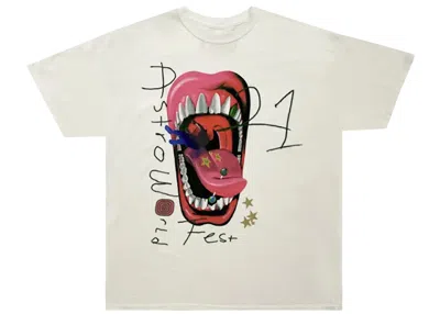 Pre-owned Travis Scott Men's  Mouth T-shirt In White