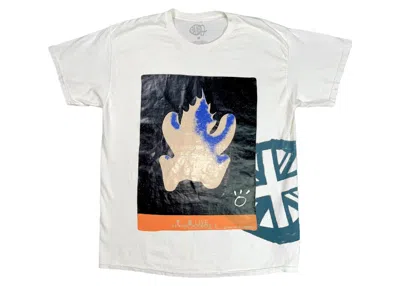 Pre-owned Travis Scott Men's  O2 Live Burning Man T-shirt In White
