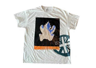 Pre-owned Travis Scott Men's  O2 Live Union Jack T-shirt In White