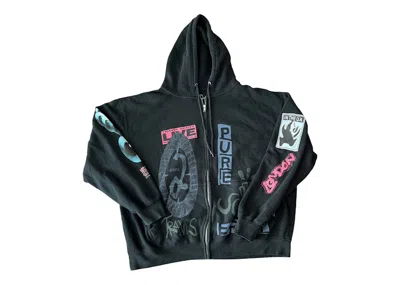 Pre-owned Travis Scott Men's  O2 Pure Zip Up Hoodie In Black
