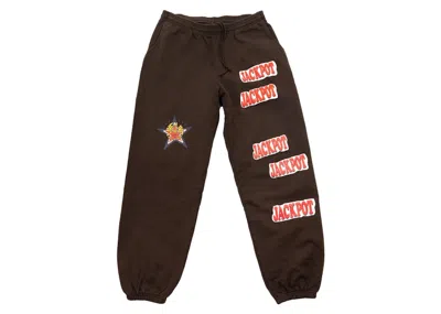 Pre-owned Travis Scott Men's  Road To Utopia Las Vegas Jackpot Sweatpants In Brown