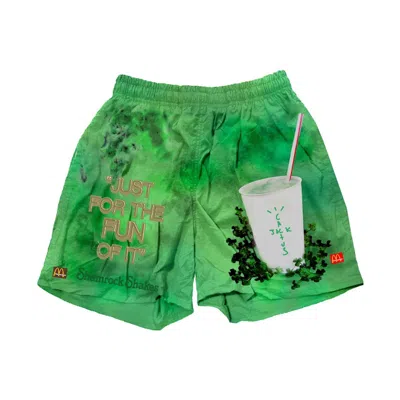 Pre-owned Travis Scott Men's  Shamrock Shake Shorts In Green