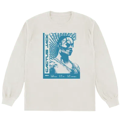 Pre-owned Travis Scott Men's  T3500 Repeat Long Sleeve Tee Shirt In White