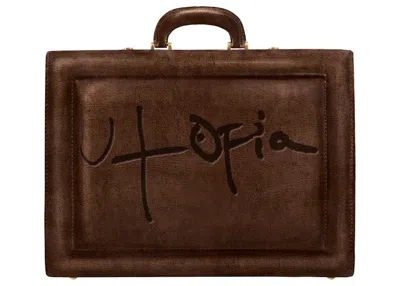 Pre-owned Travis Scott Men's  Utopia Briefcase In Brown