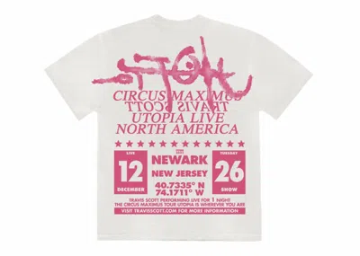 Pre-owned Travis Scott Men's  Utopia Is In Newark Tee Shirt In White