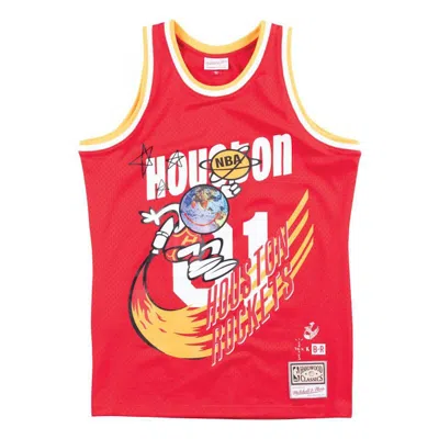 Pre-owned Travis Scott Men's  X Br X Mitchell & Ness Rockets Jersey In Red