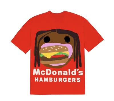 Pre-owned Travis Scott Men's  X Cpfm 4 Cj Burger Mouth T-shirt In Red
