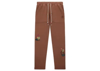Pre-owned Travis Scott Men's  X Jordan Fleece Pants (asia Sizing) In Archaeo Brown