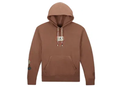 Pre-owned Travis Scott Men's  X Jordan Flight Graphic Hoodie In Archaeo Brown