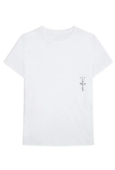 Pre-owned Travis Scott Men's  X Jordan Small Logo Cactus Jack Tee Shirt In White