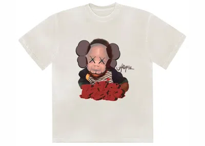 Pre-owned Travis Scott Men's  X Kaws Utopia I Tee Shirt In White