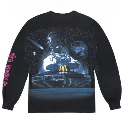Pre-owned Travis Scott Men's  X Mcdonald's Action Figure Space Long Sleeve T-shirt In Black