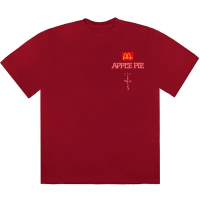 Pre-owned Travis Scott Men's  X Mcdonald's Apple Pie T-shirt In Red