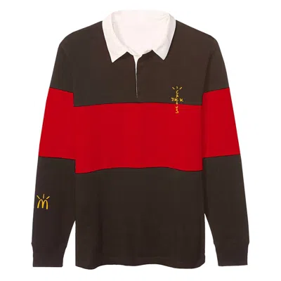 Pre-owned Travis Scott Men's  X Mcdonald's Cactus Jack Rugby Polo Shirt In Brown/red