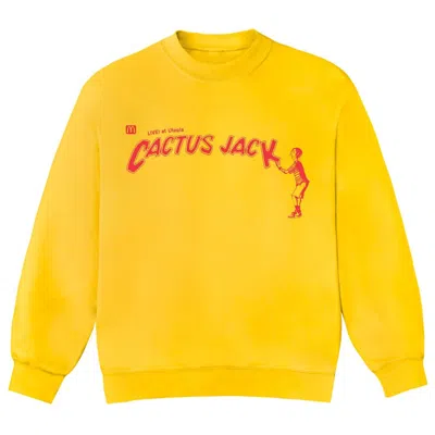 Pre-owned Travis Scott Men's  X Mcdonald's Cactus Jack Spelling Crewneck Sweatshirt In Yellow