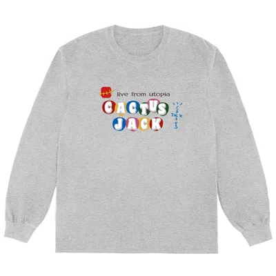 Pre-owned Travis Scott Men's  X Mcdonald's Cj Live From Utopia Long Sleeve T-shirt In Grey