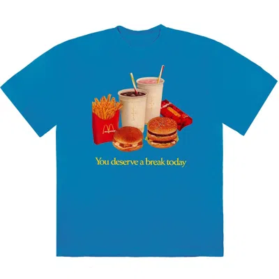 Pre-owned Travis Scott Men's  X Mcdonald's Deserve A Break Iii T-shirt In Blue