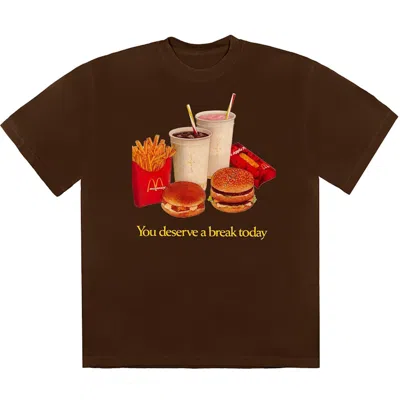 Pre-owned Travis Scott Men's  X Mcdonald's Deserve A Break T-shirt In Brown