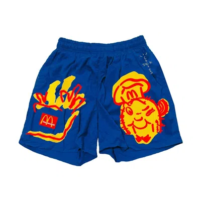 Pre-owned Travis Scott Men's  X Mcdonald's Illustration Shorts In Blue