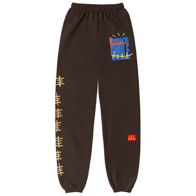 Pre-owned Travis Scott Men's  X Mcdonald's Smile Sweatpants In Brown