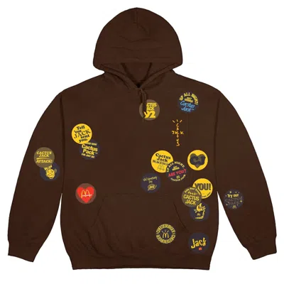 Pre-owned Travis Scott Men's  X Mcdonald's Sticker Bomb Hoodie In Brown