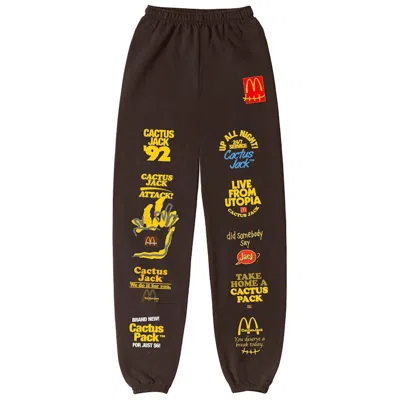 Pre-owned Travis Scott Men's  X Mcdonald's Sticker Bomb Sweatpants In Brown