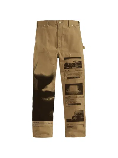 Travis Scott Print Trousers In Brown