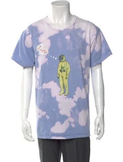 Pre-owned Travis Scott Printed Crew Neck T-shirt In Blue
