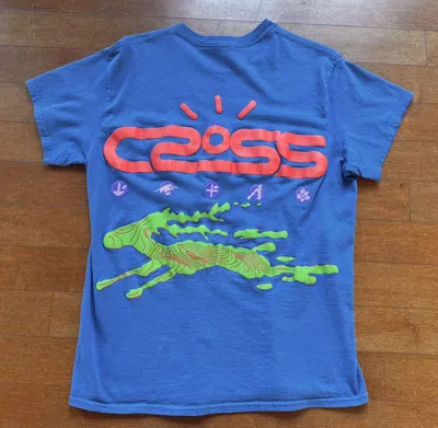 Pre-owned Travis Scott Small Cactus Jack Cross Tech Tee I Royal Blue Shirt