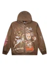 Travis Scott Utopia Cm Zip-up Hoodie In Brown
