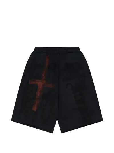 Travis Scott Utopia Tour Graphic-print Shorts In Black