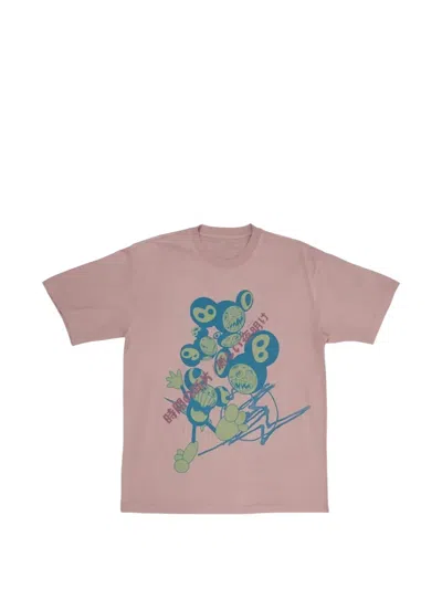 Travis Scott X Fragment X Takashi Murakami Round-neck T-shirt In Pink