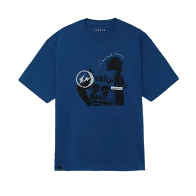 Pre-owned Travis Scott X Jordan X Fragment T-shirt In Blue