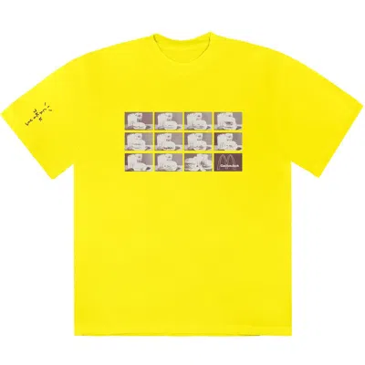 Pre-owned Travis Scott X Mcdonald's Menu Mono Logo Ii T-shirt Yellow In Safety Green