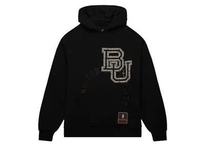 Pre-owned Travis Scott X Mitchell & Ness Boston University Overlap Pullover Hoodie In Black