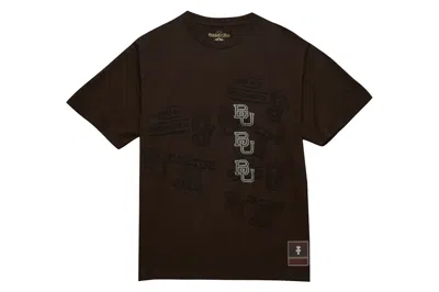 Pre-owned Travis Scott X Mitchell & Ness Boston University Seal T-shirt Brown