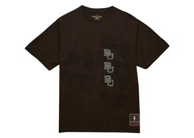Pre-owned Travis Scott X Mitchell & Ness Boston University Seal T-shirt In Brown