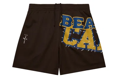 Pre-owned Travis Scott X Mitchell & Ness Cal Bears Basketball Shorts Brown